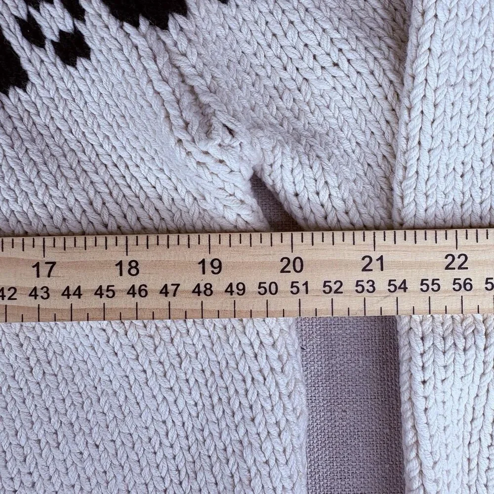 Pajar Canada Men M Fair Isle Sweater Knit Mock Neck Pullover Off White Black Ski